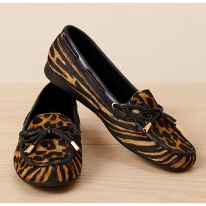 Michael Kors Sutton Moccasins Haircalf Cheetah Leopard Shoes Womens Size 7.5